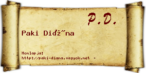 Paki Diána névjegykártya